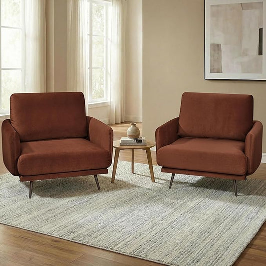 Oversized Accent Chair for Living Room Chairs Reading Arm Chair Comfy Modern Single Sofa Side Chairs with Metal Legs &amp Soft Cushion for Bedroom Waiting Room