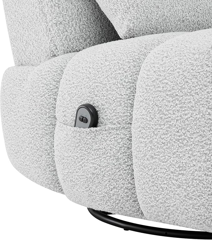 Watson &amp Whitely Oversized Power Recliner Chair for Adults Swivel Rocker Recliner Chair with Lumbar Support Ultra-Comfy Glider Recliner for Living Room Theater Seating Single Sofa Grey
