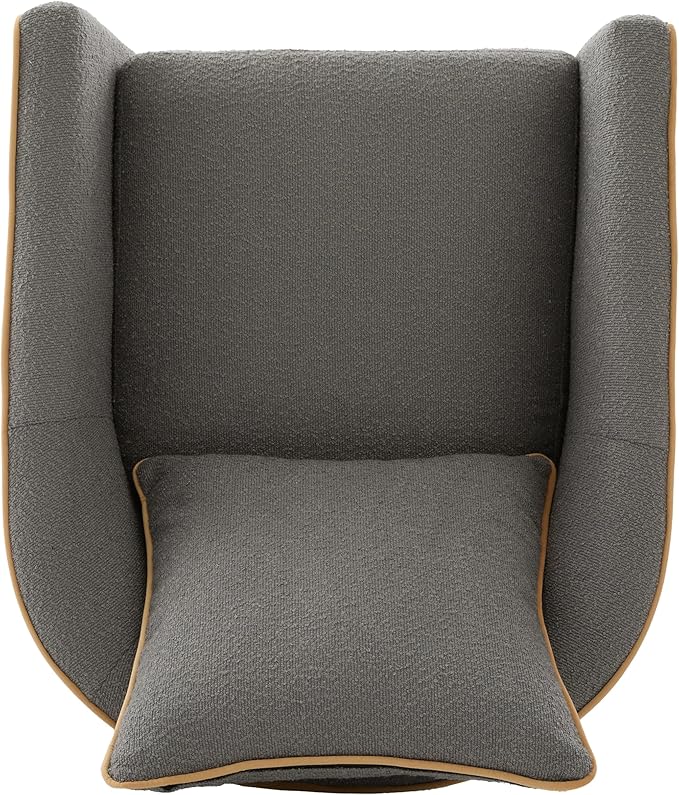 360° Swivel Accent Chair with Curved Armrest Bouclé Upholstered Club Chair Barrel Sofa Chair for Living Room Reading Corner Small Spaces (Light Grey13)