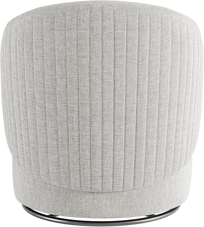BELLEZE Swivel Accent Chair Modern Upholstered Swivel Armchair 360 Degree Barrel Chair Comfy Corner Chair for Living Room Bedroom - Malta (Light Grey)