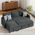 Sofa Bed Couch Sectiona Sofa 4-in-1 Multifunctional Pull-Out Couch Sleeper Sofa Couch with Storage Chaise Pullout Sectional Couches for Living Room/Office/ApartmentDark Gray