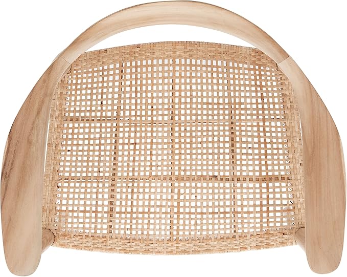 SAFAVIEH Home Collection Sijo Natural Teak Wood/Natural Rattan Accent Chair (Fully Assembled)