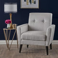 Christopher Knight Home Sienna Mid-Century Modern Fabric Club Chair Light Grey