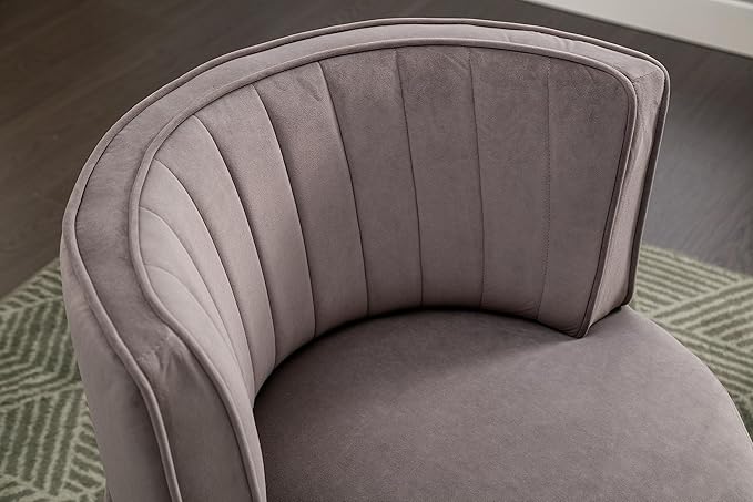 NewCosmos 360 Degree Swivel Cuddle Barrel Accent Sofa Chairs Round Armchairs with Wide Upholstered Fluffy Velvet Fabric Chair for Living Room Bedroom Office Waiting Rooms