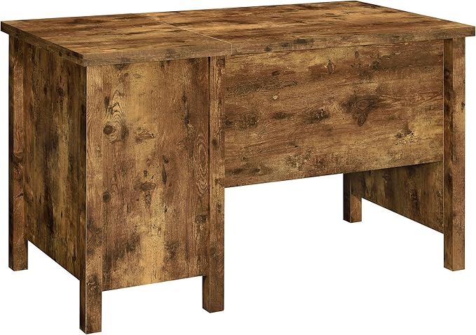 Coaster Home Furnishings - Delwin - Engineered Wood - 47-Inch Lift-Top Computer Desk with Drawers &amp File Cabinet Drawer Without Keyboard Tray Farmhouse Style - Home Office - Rustic Nutmeg - 8812