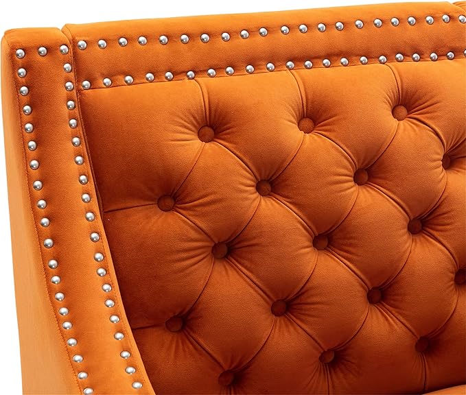 Accent Armchair Living Room Chair with Nailheads and Solid Wood Legs