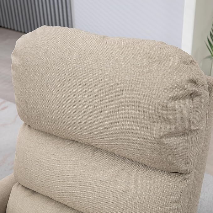 HOMCOM Power Lift Recliner Chair for Elderly Easy Assembly Fabric Lift Chair for Adults Recliner Sofa with Remote Control Side Pockets for Living Room Beige