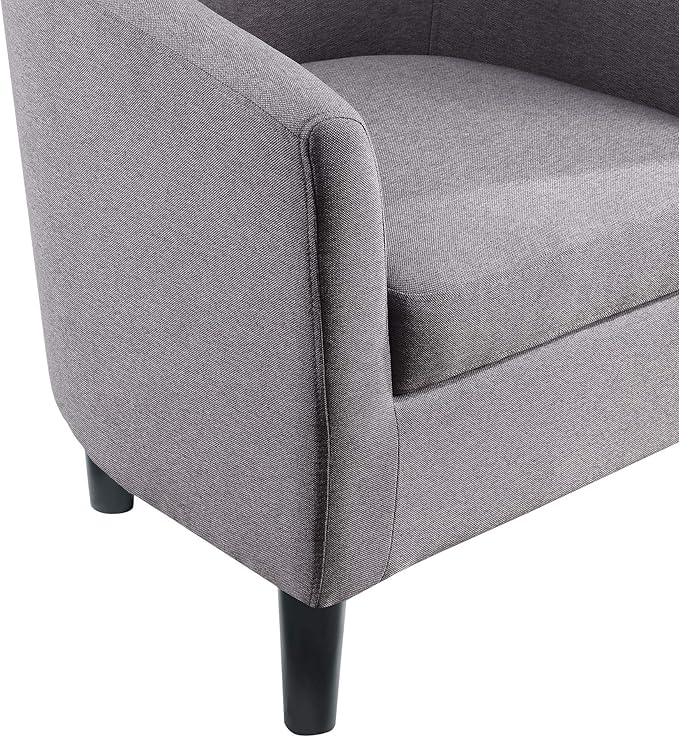 Convenience Concepts Take a Seat Churchill Accent Chair with Ottoman Cement Gray Fabric