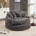 54 Oversized Round Chair Couch Lounge Chaise Indoor Comfy Boneless Sofa for Living Room Cloud Large Circle Couch Chair with 5 Pillows Fluffy Modern Sleeper Sofa Bed for Reading (Dark Grey)
