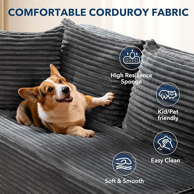 Garvee Modular Sectional Sofa Cloud Sectional Couch 106 Comfy L Shaped Couches for Living RoomOversized Sofa Sleeper with Deep Seat No Assembly Required