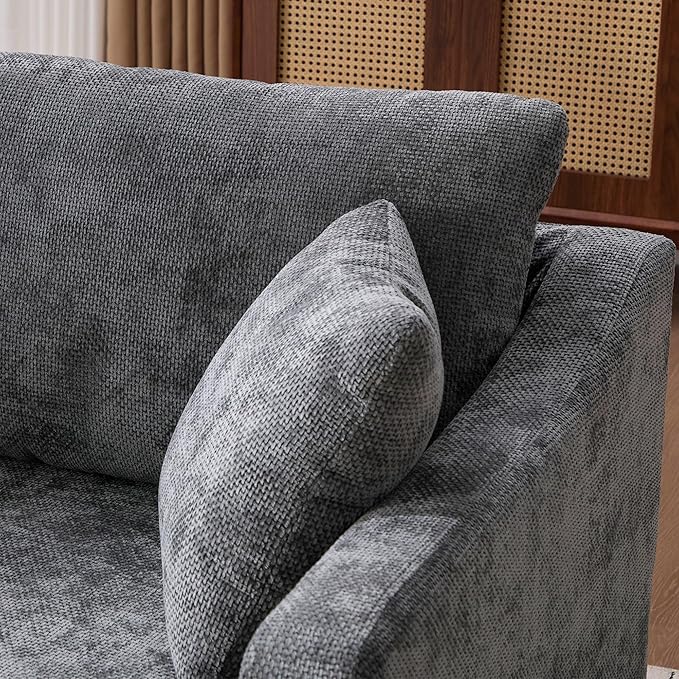 44 Modern Oversized Accent ChairsReading Chair for Bedroom BigChenille Grey Upholstered ArmchairOversized Chair for Living Room Comfy