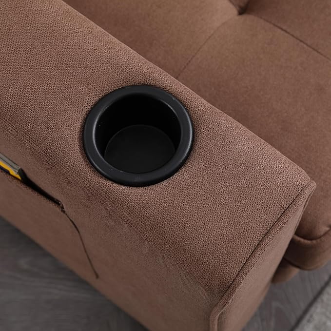 Ball &amp Cast 3-in-1 Folding Floor Sofa BedMulti-Functional 2 Seater Pull Out Couch with Side Pockets and Cup HoldersMordern Foldable Tufted Loveseat for Living Room Office ApartmentBrown