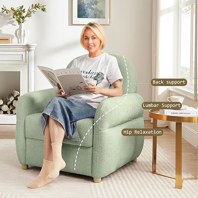 33.5 Accent Chair with Seat Storage Modern Reading Chair Accent Chairs for Living Room Armchair BedroomApartment (Light Green 33.5)