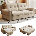 Queen Sofa BedConvertible Loveseat Sleeper SofasCouch with Pull Out BedPullout Couch Bed for Small SpaceQueen Sleeper Sofa Couches for Living RoomApartment &amp Guest Room Beige | USB Port Cup