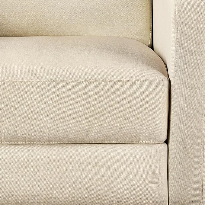 Topeakmart Mid-Century Modern Fabric Recliner Modern Tufted Reclining Single Sofa for Living Room Padded Cushion Home Theater Seat Beige