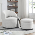 Swivel Barrel Chair Living Room Swivel Chair with Round Storage Chair 360 ° Swivel Club Chair Nursery Bedroom Office Hotel with upholstered Modern Armchair Fabric