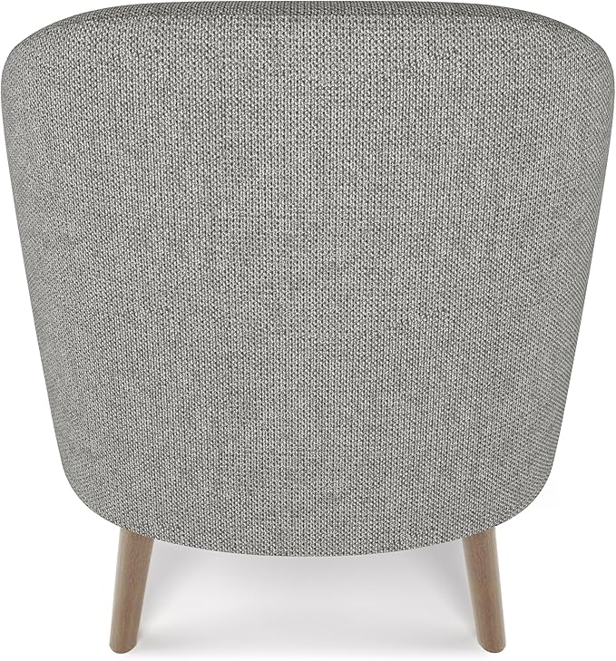 SIMPLIHOME Thorne Accent Chair - 30 inch Wide Upholstered Contemporary Arm Chair in Classic Grey for Living Room or Bedroom with Curved Back Removable Cushion and Durable Fabric Upholstery