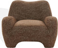 SAFAVIEH Couture Collection – Randal Dark Brown Chenille Accent Chair Fully Assembled Upholstered Lounge Seating with Curved Arms (SFV4878D)