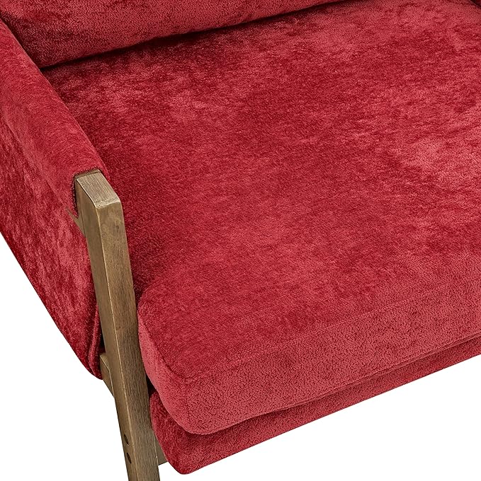 Roundhill Furniture Kelly Mid-Century Modern Accent Armchair Red