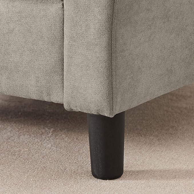 Mid-Century Accent Chairs Set of 2 Modern Linen Fabric Armchair with Soft Cushion Comfy Sofa Reading Chair Living Room Bedroom Furniture for Apartment Beige