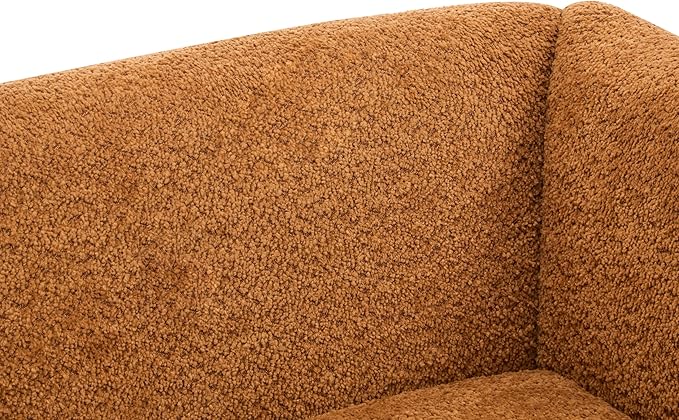 Christopher Knight Home Alma 63 Boucle Loveseat with Wood Legs 2 Seater Sofa Couches for Living Room Upholstered Couch Chair Soft Seating Lounge Sofa Chair Cozy Loveseat with Armrest Caramel