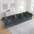 Aoowow Modular Sectional Sofa147.2 Inch Deep 4-Seater Sofas Comfy Chenille Cloud Sofas and Couches with Pillows for Living Room Apartment（Grey）