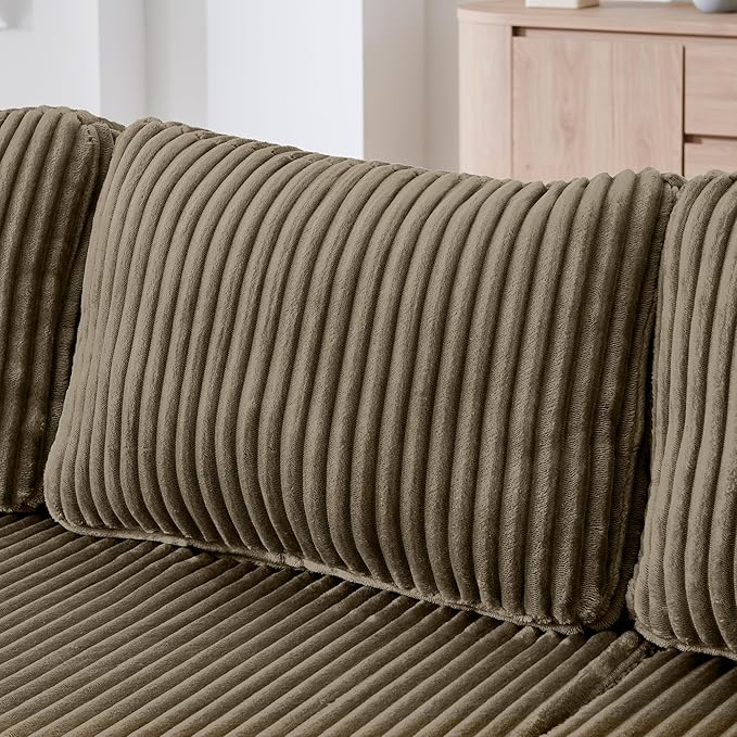 132 Boneless Sectional Cloud Couch Sofa for Living Room U-Shaped Couch with Double Chaise Lounge Comfy Memory Foam Modular Sofas Couches for Living Room (Brown 132.48 U-Shaped)