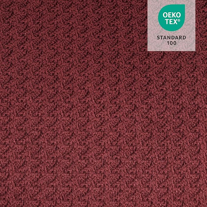 MCombo Oversized Power Lift Recliner Chair Sofa with Massage and Heat for Elderly People Petite USB Ports Side Pockets Fabric R7561 (Burgundy Small-Oversize)