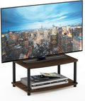 Furinno TURN-N-TUBE TV Riser Stand 2-Tier Small Elevated No Tools TV Stand TV Console for TV up to 32 inch 15.8 x 23.8 x 11 for Living Room Bedroom Columbia Walnut
