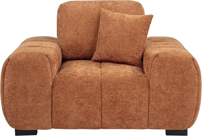 Coaster Home Furnishings - Octavia - Fabric Upholstered Track Arm Accent Chair with Curved Shape Tufted Waterfall Seat and Reversible Back Cushion - Living Room - Orange - 509353