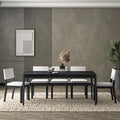 NTC Mingle 71 Inch Modern Design Rectangular Dinner Table for Dining Room Living Room Furniture Effortless Assembly Burnt Black