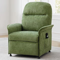 Power Recliner Chair for Adults Modern Reclining Single Sofa with Curved Armrest Comfy Ergonomics Electric Recliner with Side Pockets Adjustable Reading Chair for Living Room Bedroom Chenille Green