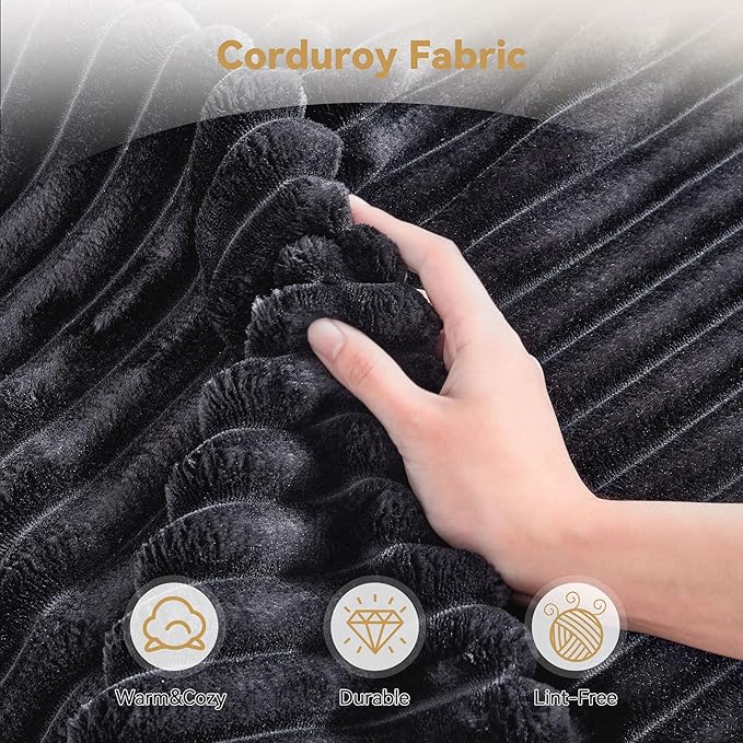 Modular Sectional Couch Mix and Match Pieces for Living Room Comfy Cloud Couches with Movable Ottoman DIY Combination Plush Corduroy Black