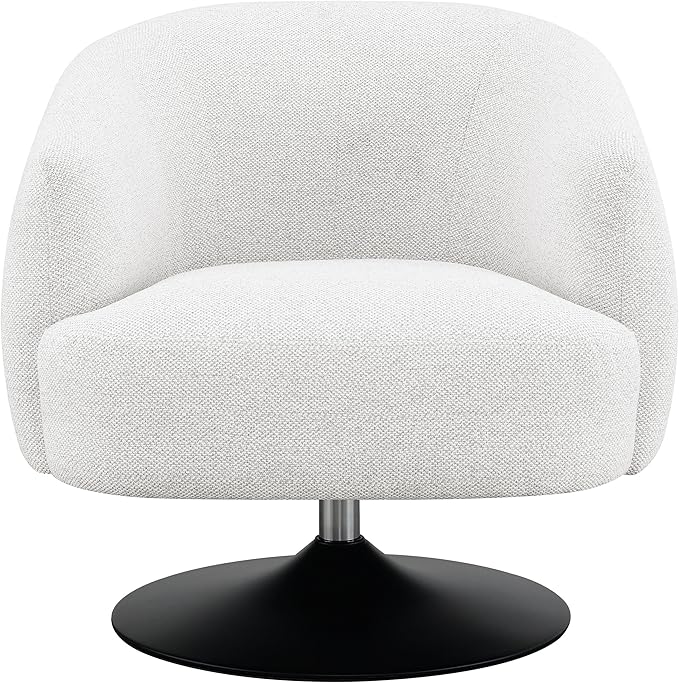 Coaster Home Furnishings - Dave - Boucle Fabric Upholstered Barrel Back Swivel Accent Chair with Pedestal Base Tapered Off Armrests and 360-Degree Swivel - Living Room - Beige - 905739