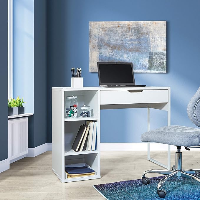 OSP Home Furnishings Ravel 40-Inch Wide Writing Desk White