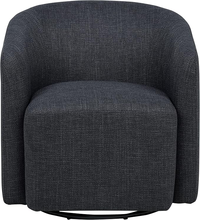 Coaster Home Furnishings - Mossbrook - Wood - Swivel Accent Chair with Barrel Back Foam Cushioning and 360-Degree Rotating Base - Living Room - Anthracite - 903223