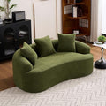 Loveseat Sectional Sofa for Living Room 65’’ Modern Luxury Plush Chenille Extra Deep Seat Curved Cloud Floor Couch with 3 Throw Pillows for Small Spaces No Assembly Needed Sage Green