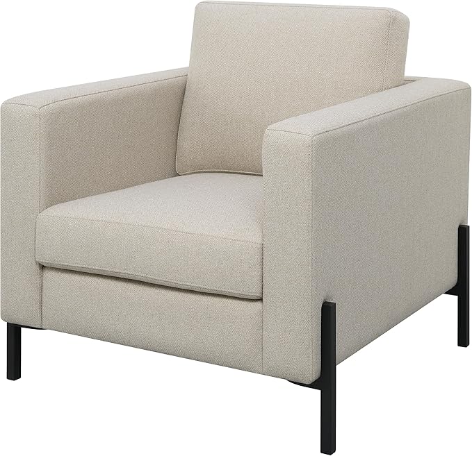 Coaster Home Furnishings - Tilly - Upholstered Track Arm Accent Chair with Pocket Coil Seating and Metal Legs - Living Room - Oatmeal - 509903