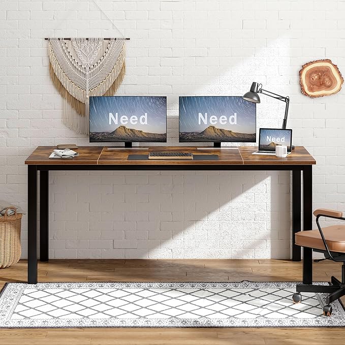 Need Large Computer Desk 70.8 x 31.5 inches Conference Table Large Office Desk Writing Table Workstation for Home OfficeRustic Brown AC3FB-180-ND