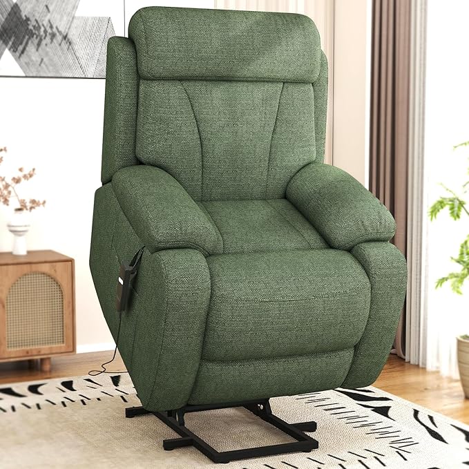 Power Lift Recliner Chair for Elderly with Remote Control - Heavy Duty 330 lbs Snowflake Velvet Fabric Compact Electric Lift Chair for Seniors Small Spaces Living Room Bedroom