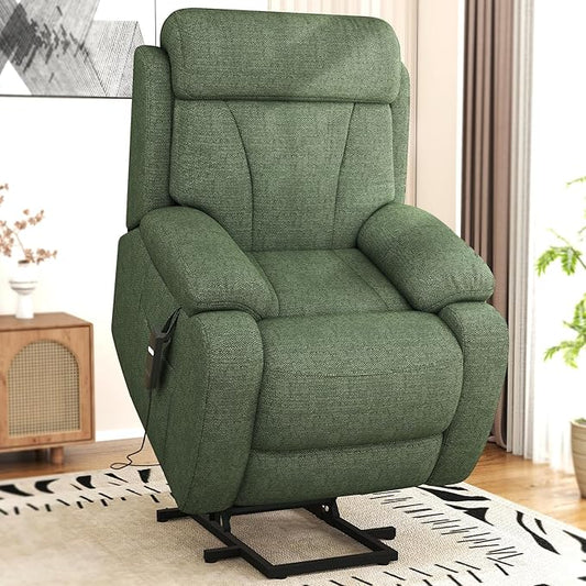Power Lift Recliner Chair for Elderly with Remote Control - Heavy Duty 330 lbs Snowflake Velvet Fabric Compact Electric Lift Chair for Seniors Small Spaces Living Room Bedroom