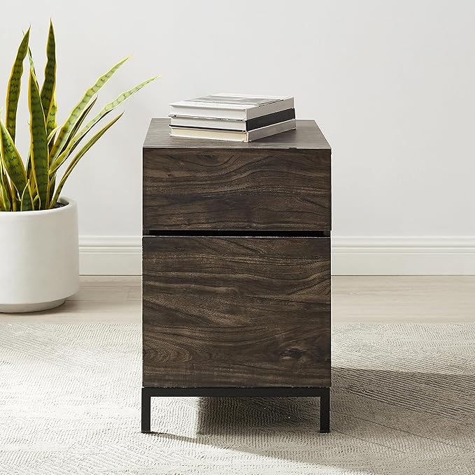Crosley Furniture Jacobsen File Cabinet for Home Office Organization and Filing Storage Brown