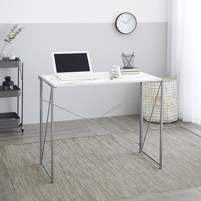 Urban Lifestyle Foldable Computer Desk Marble/Silver