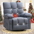 Oversized Recliner Chair with Massage and Lumbar Heating Swivel Rocker Recliner with Remote Control Single Sofa Chair for Adults Seniors Elderly at Living Room Bedroom Study Room