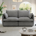 Cloud Modular Sectional Sofa Waterproof Down Filled Sectional Sofa High Backrest Loveseat Sectional Couches for Living Room Modern Modular Couch with Removable Cover Dark Gray