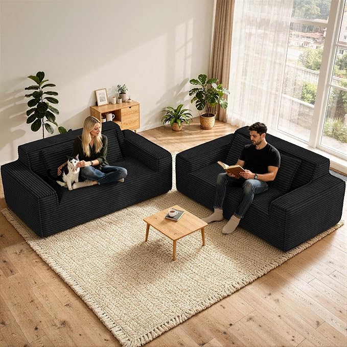75'' Cloud Loveseat Sofa No Assembly Required Comfy Deep Seat Couches 1 pcs for Living Room Bedroom Apartment