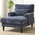 KEIKI Chaise Lounge Chair Indoor Modern Leisure Sleeper Sofa Chair w/Double Deep Cushion Accent Upholstered Reading Side Armchair Recliner Arm Chairs for Living Room &amp Bedroom Easy Assembly B