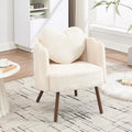 Okeysen Petal Vanity Chair Cute Chair Velvet Accent Chairs with Wood Leg Mid Century Reading Chair Armchair for Living Room Bedroom Vanity &amp Makeup Room.