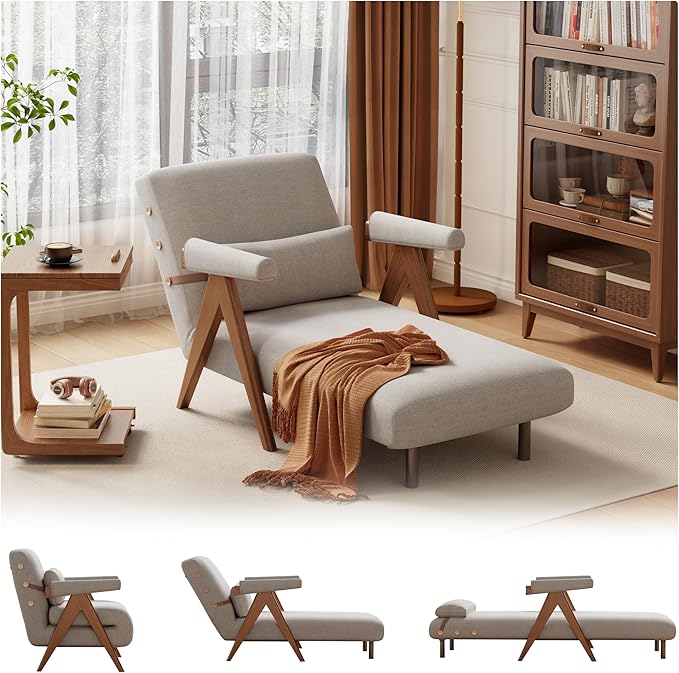 3-in-1 Sleeper Chair for ReadingConvertible Sofa Pull Out Couch Bed for AdultsAdjustable BackrestSpace-SavingFit for Living Room Bedroom Office(W31.2x31.8Hx31.8D inch)