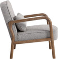 Modway Charlie Boucle Upholstered Wood Accent Armchair in Taupe – Mid-Century Modern Chair with Cushion – Cozy Reading Chair with Solid Wood Frame – Fabric Upholstered Armchair for Living Room
